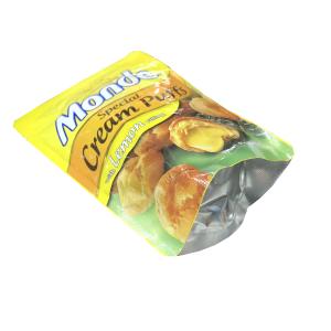 Food Grade Stand Up Foil Flat Bottom Bag For Nuts Chocolate Dried Plum Biscuits