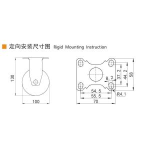 Buy cheap Light Duty Medical Caster 100mm 4 Inch Rigid Caster 3714P-57 from wholesalers