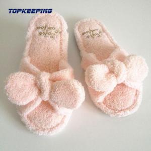 Anti Slip EVA Sole Womens Fuzzy Slipper With Grid Bottom