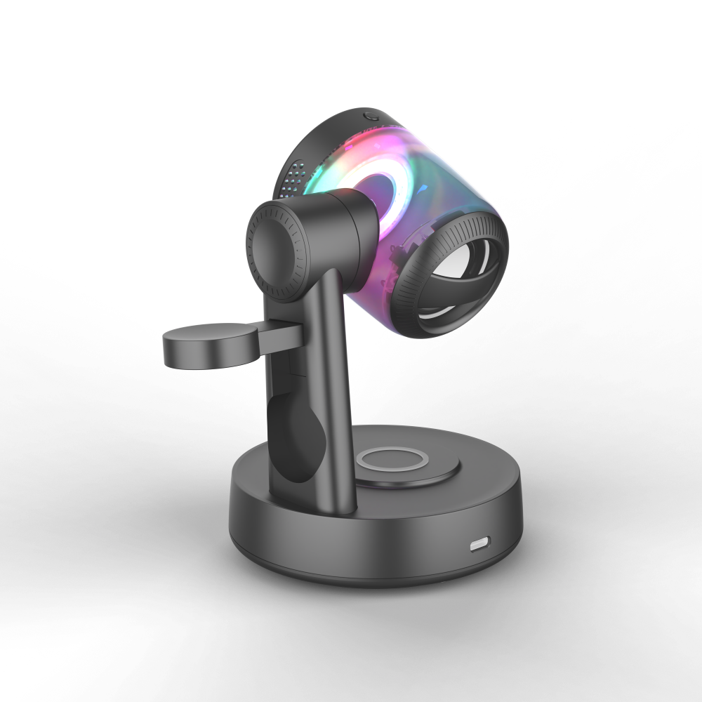 Stylish Qi 2.2 Wireless Charger and Bluetooth 5.2 Speaker Combo Support both