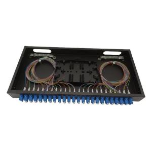 Buy cheap 48 Core LC Duplex Fiber Optic Patch Panel Black Color from wholesalers