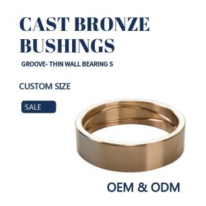 Customzied Groove Bronze Gleitlager Thin Wall Sleeve & Flange For Excavators
