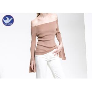 Buy cheap Sexy Women's Off The Shoulder Sweater , Off The Shoulder Knitwear Slim Fitting Slit Cuff from wholesalers