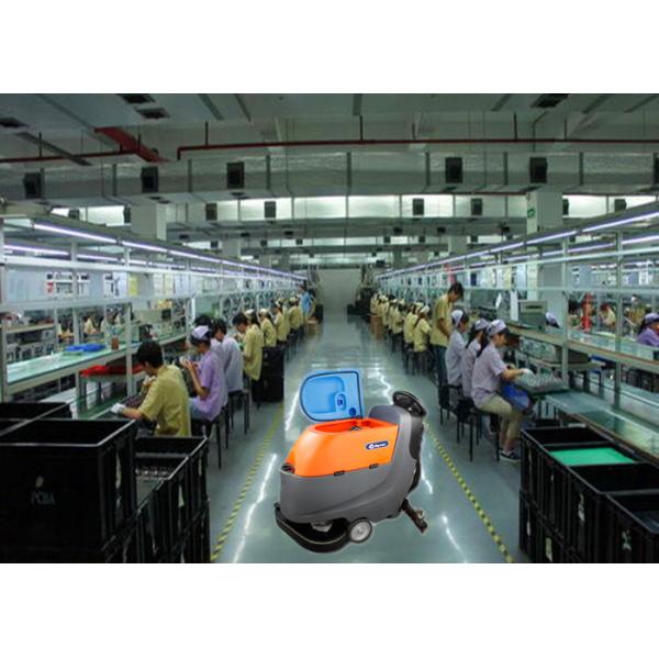 Dycon Driving Battery Powered Floor Scrubber Intelligence Operatrion With