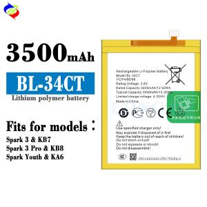 BL-34CT 3500mAh Camon i4 Mobile Phone Battery for Tecno CB7 Stocked and Ready to