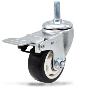 Buy cheap 75mm threaded stem casters with brakes locking wheels PU wheels from wholesalers