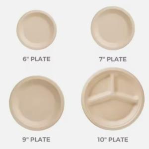 Buy cheap 10 Inch * 3Gird Bagasse Round Plate Compostable Sugarcane Plates from wholesalers