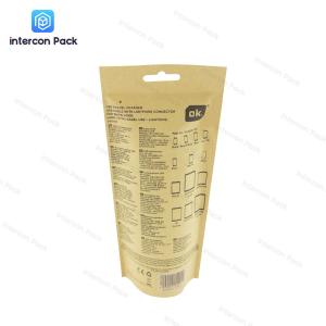 Buy cheap brown kraft paper pouch multiple sizes resealable zip bag for electronic products with clear window low MOQ from wholesalers