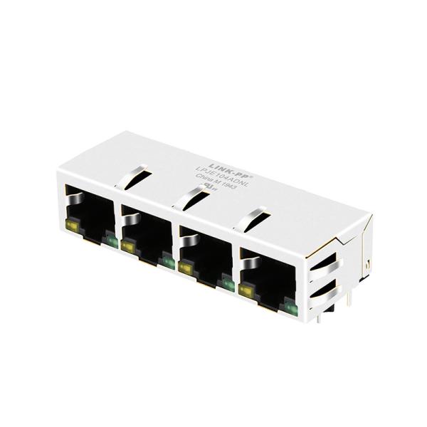 Buy cheap LPJE104ADNL 1X4 Port FR4 PCB RJ45 Modular Jack Side Entry Tab Down Yellow/Green Led from wholesalers