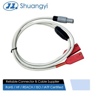 Buy cheap Power test cable connector with dual safety banana plugs to DC power socket, electrical wire harness for battery charger, inverter, solar system and lab equipment from wholesalers