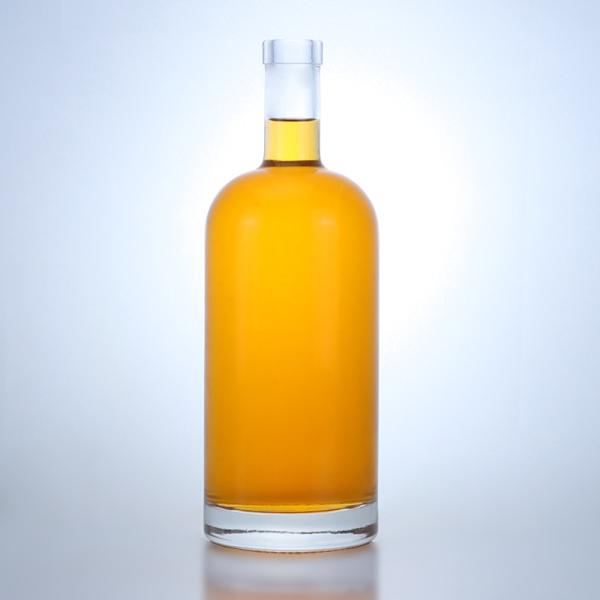 500ml 700ml Popular Shaped Transparent Liquor Glass Bottle for Whisky Rum Gin Brandy