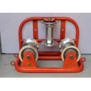 China Ground Corner Pulley 3-Wheel Stringing Block with 10KN Rated Load for Heavy Duty Transmission Line Installation on sale