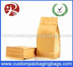 Top Zipper Kraft Paper Coffee Packaging Bags With Square Bottom