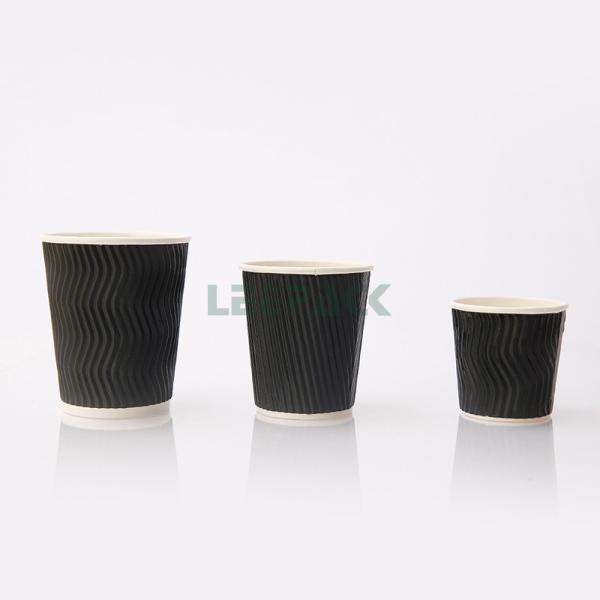 Buy cheap disposable ripple wall coffee paper cup for hot drink PE coated paper cup with lids 8oz 10oz 12oz 16oz can be customized from wholesalers