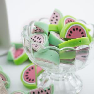 Red Watermelon Shaped Silicone Beads Soft For Baby Teething