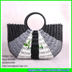Buy cheap LUDA black and white department pp woven straw bag from wholesalers