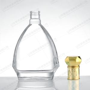 Buy cheap 900ml Clear Rum Spirit Whiskey Bottle with Rubber Stopper Customied Glass Wine Bottle from wholesalers