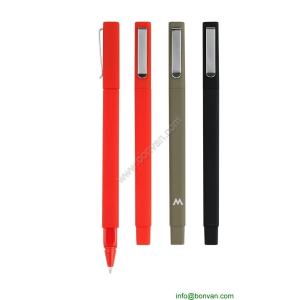 Buy cheap rubber sprayed square ball pen, square rubber gift ball point pen product