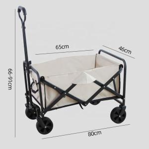 5 Inch Rubber Wheels Folding Wagon Cart 100L 90kg Capacity