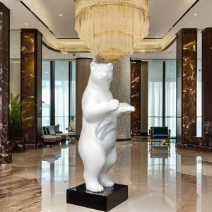 Buy cheap Large White Standing Bear Sculpture (2M Height) - Durable FRP Outdoor Decorative Art from wholesalers