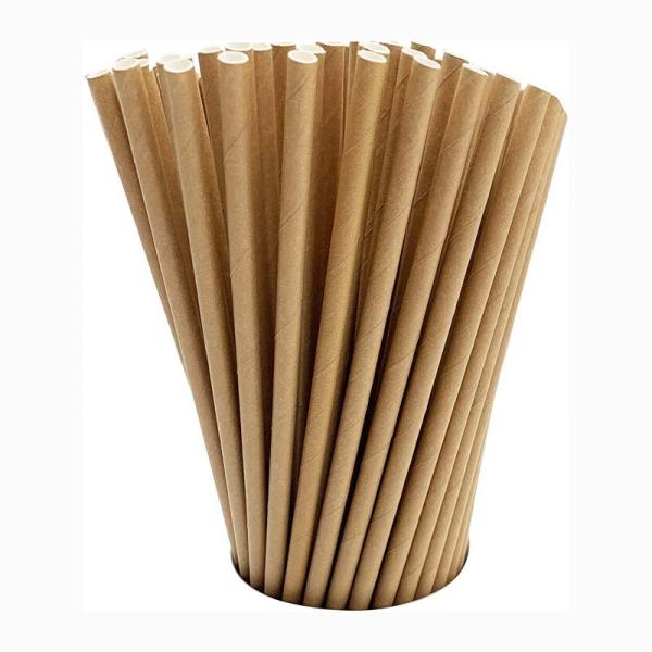 Buy cheap Disposable Bamboo Drinking Straw , Brown Paper Straws Recyclable from wholesalers