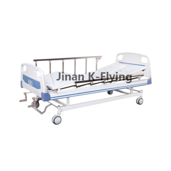 Quality Double Rockers Movable Hospital Bed , Portable Manual Nursing Bed for sale