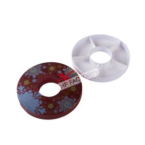 Custom Empty Christmas Chocolate Boxes Circle Shape With Food Tray