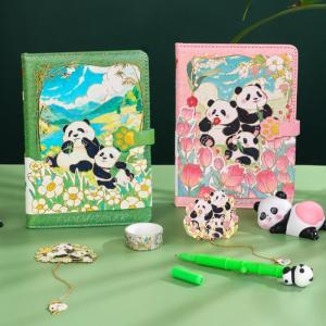 Kawaii Panda Notebook Gift Box Journal Set With Notebook Pen Handheld Fan