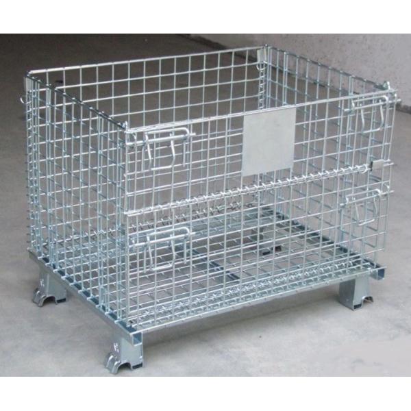Customized Heavy Duty Foldable Wire Mesh Container Storage Cages with Name Plate