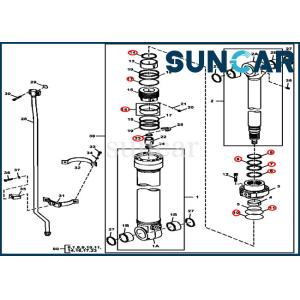 Buy cheap FYA00006591 John Deere Hydraulic Cylinder Seal Repair Kit For 240DLC 250GLC Excavator Moldes from wholesalers