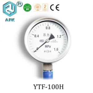 China Low Pressure Gas Pressure Test Gauge Oil Filled With Manometer 63mm 100mm 150mm on sale