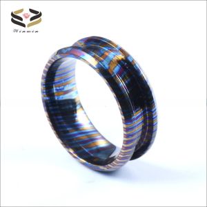 Buy cheap Customized Handmade Natural Colourful Timascus Rings Blank Inlay Ring for Men Width 8mm Third Party Appraisal Certificate from wholesalers