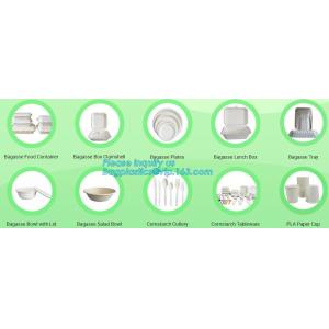 Fully Renewable Unbleached Wheatstraw and Sugarcane Fibers Takeout Containers