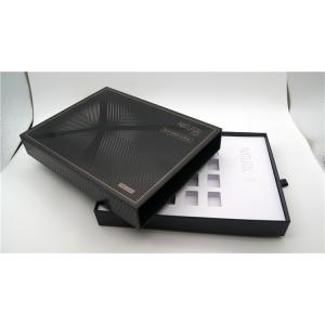 Buy cheap Personalized Black White Cosmetic Drawer Gift Boxes With EVA Tray from wholesalers