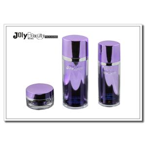 Buy cheap Purple And Silver Border Empty Makeup Containers Capacity 60ml from wholesalers