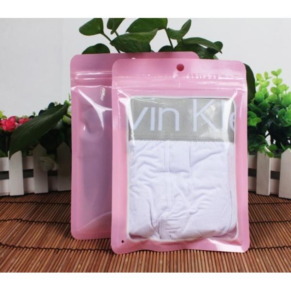 Quality Grip seal zipper plastic bags for clothes / apparel packaging front clear for sale