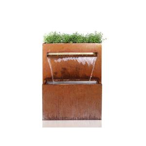 Multifunctional Corten Steel Waterfall Metal Garden Ornaments With Planter