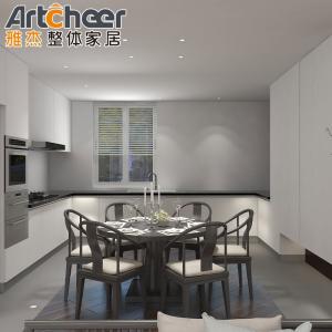 Durable Prefabricated Solid Wood Shaker Style Kitchen Cabinets With Radius