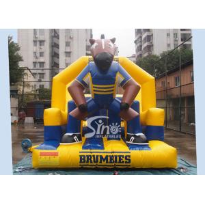 Outdoor 12 mts Long Children Brumbies Ruby Inflatable Obstacle Course Made Of
