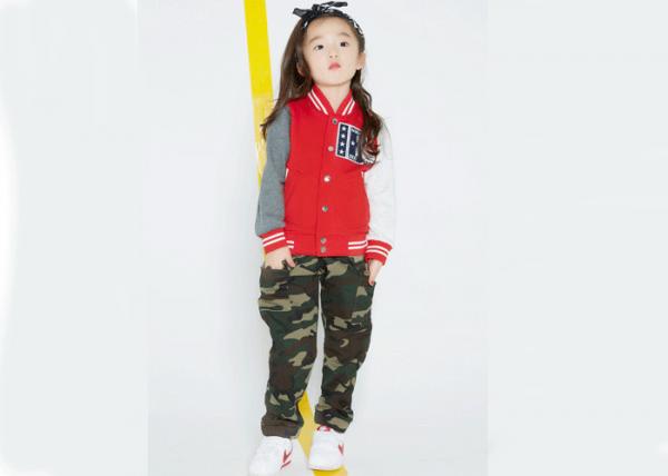 Quality Spring / Fall Kids Girls Clothes Children'S Baseball Jackets Fashion Rubber Print for sale