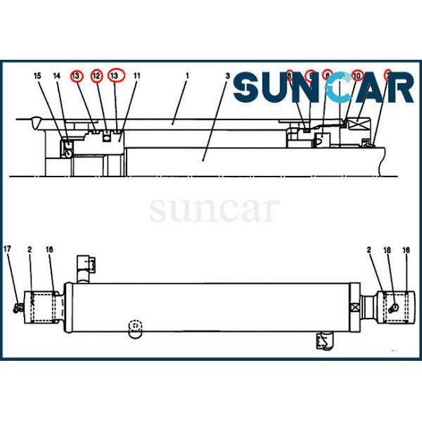 Buy cheap Cylinder Sealing Kit PV01V00045R300 Arm Seal Kit Fits CX27B CX17B Case Construction Parts from wholesalers