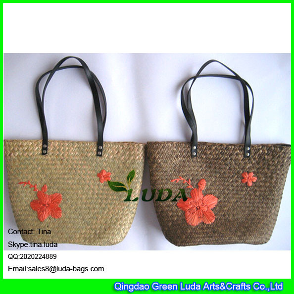 Quality LUDA new design handmade embroidery seagrass straw bags for sale
