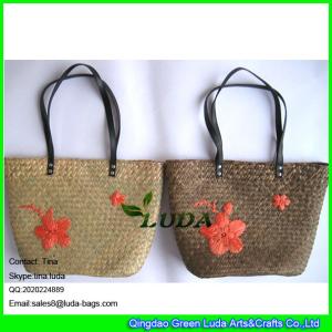 Buy cheap LUDA new design handmade embroidery seagrass straw bags from wholesalers