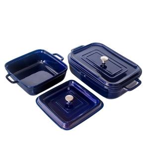 Buy cheap Glaze Blue Rectangle Ceramic Bakeware Sets 165oz Large Capacity OEM from wholesalers