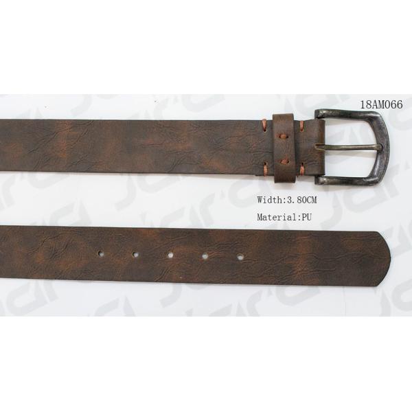 Quality Brown Fashion Mens Casual Belts In Two - Tone PU With Thick Hand Stitching for sale