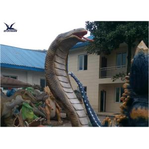 Artificial Waterproof Animatronic Animals Snake Statues With Mouth Open And