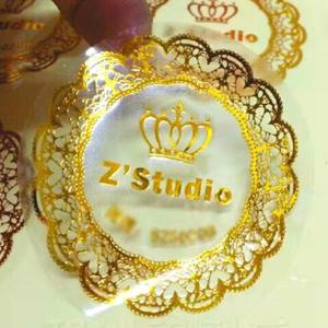 Self Adhesive Seal Sticker Label Transparent Logo Gold Foil Stickers