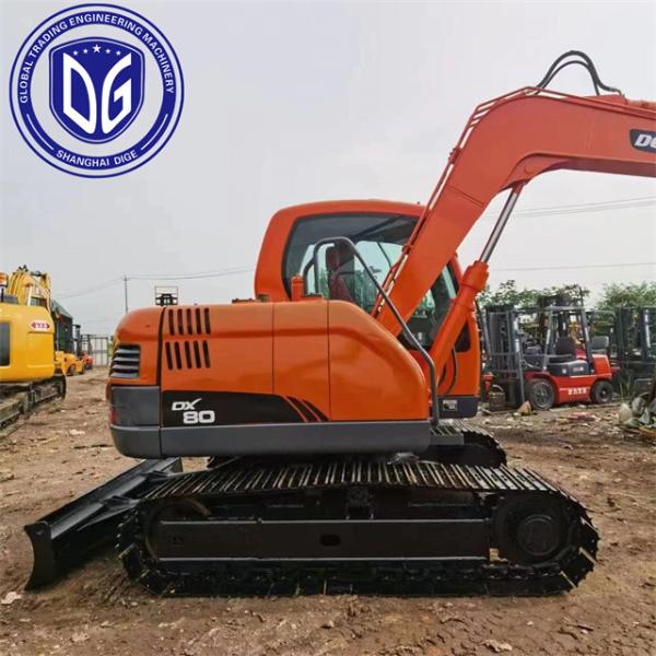 Quality DX80 8 Tons Used Doosan Excavator Hydraulic Excavator Machine for sale