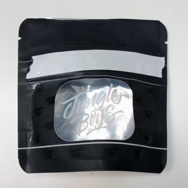 Buy cheap VMPET Matte Black Stand Up Pouch 3.5g Mylar See Through Zip Bags from wholesalers