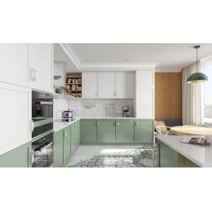 Buy cheap Sophisticated Green MDF Kitchen Cabinets With Quartz Countertops from wholesalers